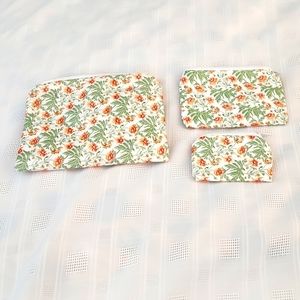 Cosmetic, Jewelery, Organization Bags. Set Of Three  Unbranded, Floral Print